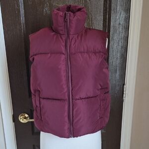 Women's Burgundy Puffer Vest